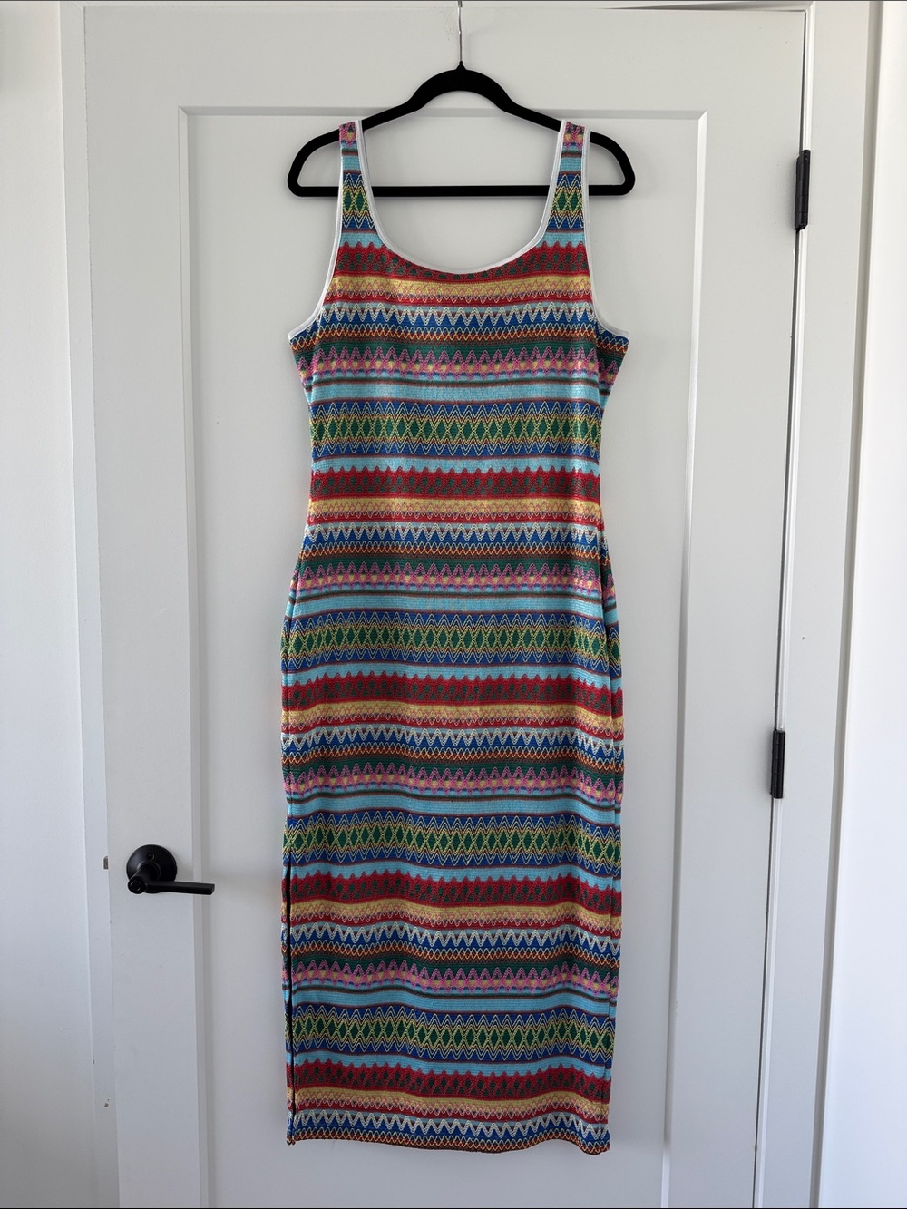 Sleeveless Multicolor Striped Tank Dress